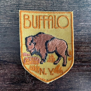 Vintage Patch Buffalo New York USA AMERICA Upstate NY sew on applique patch embroidered Travel Souvenir Wanderlust Gift Animal Voyager