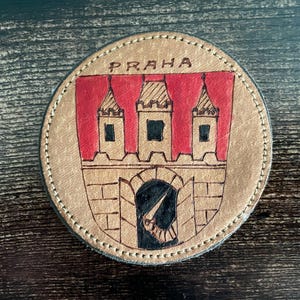 Vintage Patch Prague CZECH REPUBLIC Praha Castle Leather sew on applique patches some embroidered  Wanderlust Gift