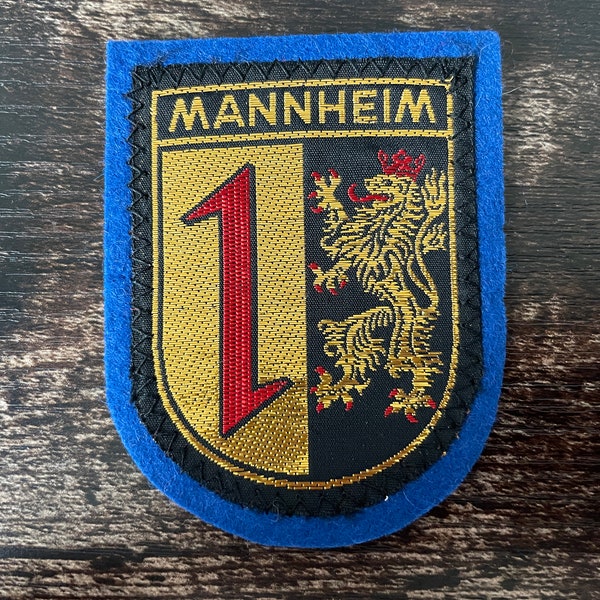 Vintage Patch Mannheim GERMANY Baden Württemberg Rhein River sew on applique embroidered Travel Souvenir Accessory