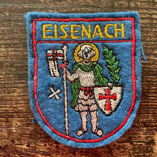 Vintage Patch Eisenach GERMANY Thüringen Deutsche Aufnäher Applikation gestickt Reise Souvenir Accessoire Wanderlust