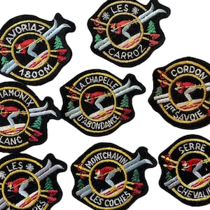 Patch Vintage Ski Français – Choix Chamonix, Avoriaz, Serre Chevalier Souvenir de Voyage (à Coudre)