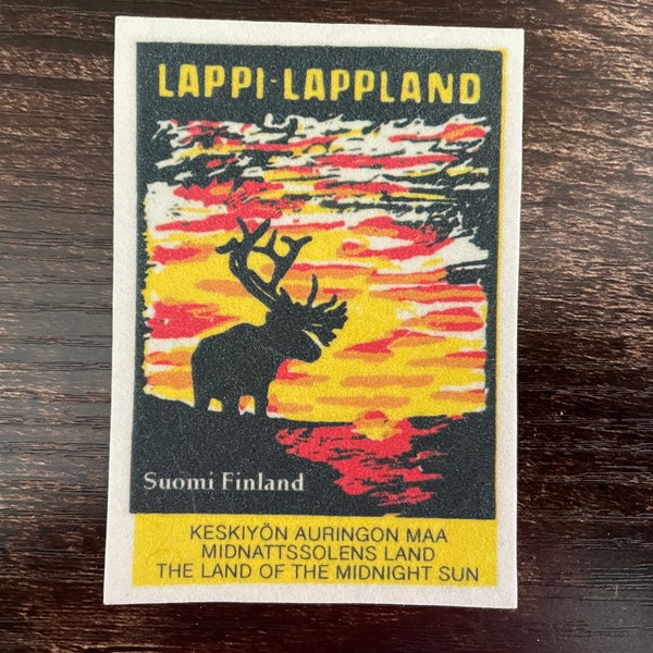 Vintage Patch Lapland FINLAND Reindeer Suomi Lappland Finnish Lappi sew on applique Travel Souvenir Accessory Wanderlust