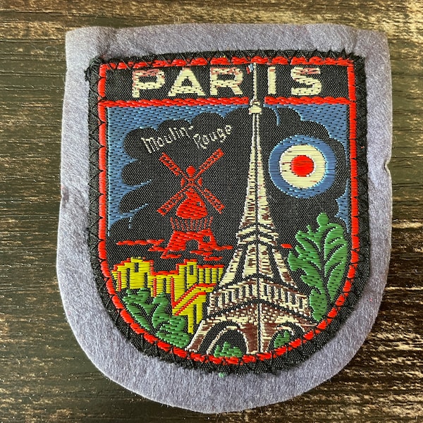 Vintage Patch Paris France Eiffel Tower & Seine River French Embroidered French Travel Accessories