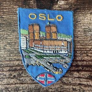 Vintage Oslo Norway  Patch of City Hall — Norwegian Travel Souvenir