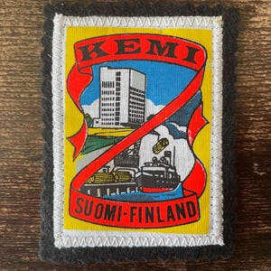 Patch vintage Kemi, Suomi - Patch per la voglia di viaggiare, souvenir finlandesi