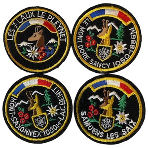 Vintage France Ski Patch: Embroidered French Applique from Monts Saxonnex & Dore Sancy reset