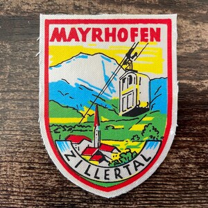 Mayrhofen Austria Parche de teleférico antiguo con teleférico Valle de Zillertal Recuerdo de viaje