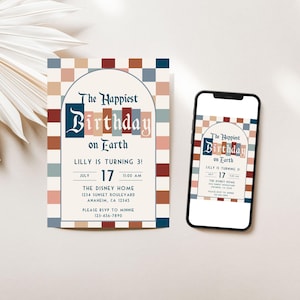 Retro Disneyland Birthday Invitation | Editable Disney Template (Digital Download)