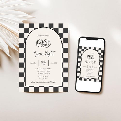 Retro Game Night Invitation: Editable Template (5x7" PDF)