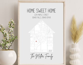 Personalized Home Map Print | Housewarming Gift (Digital Download)