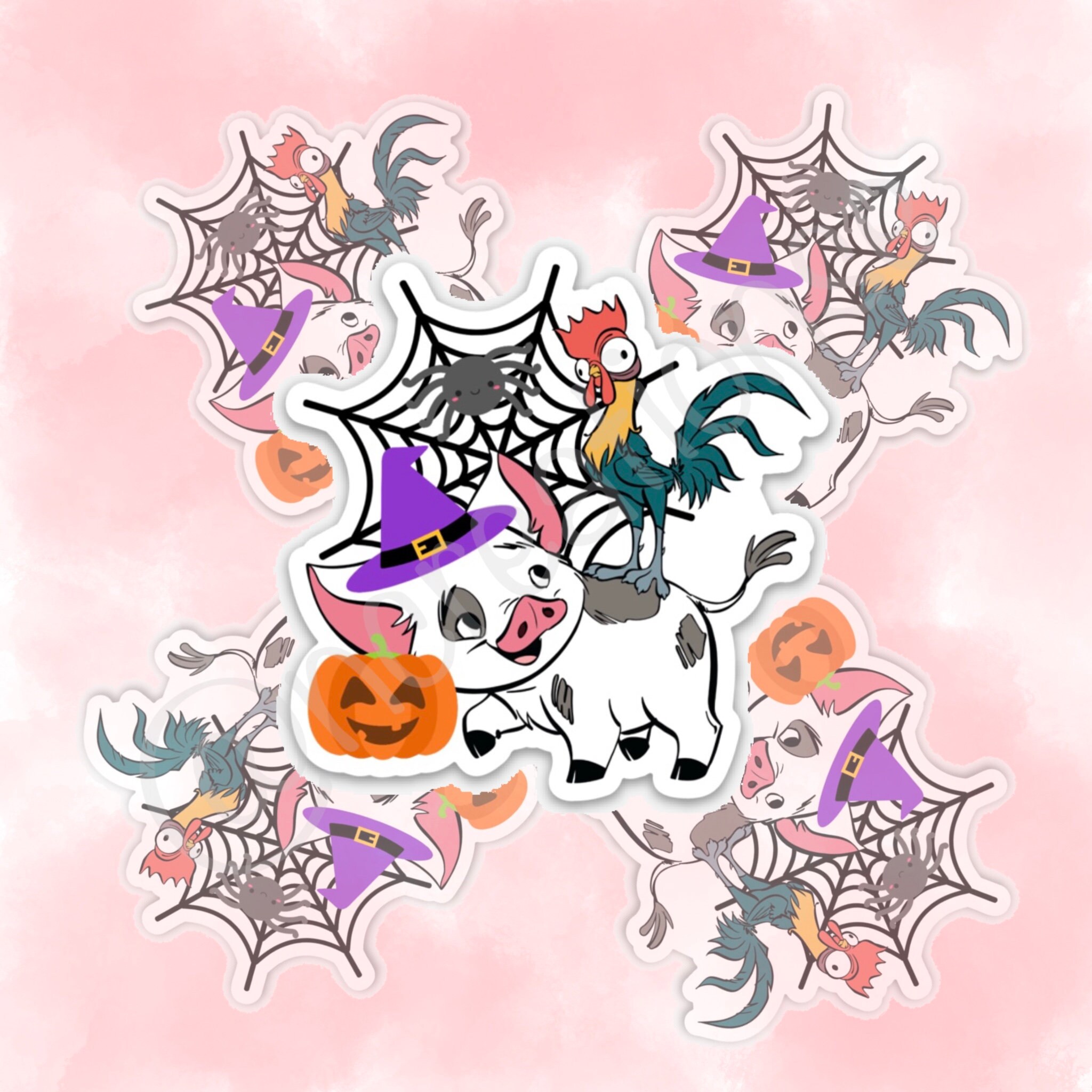 Pig Chicken Moana Pua Inspired Halloween Sticker Etsy