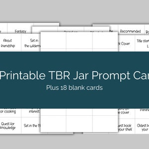 90 枚の TBR ジャー プロンプト カード + 18 枚の空白カード | すぐにダウンロードして印刷可能
