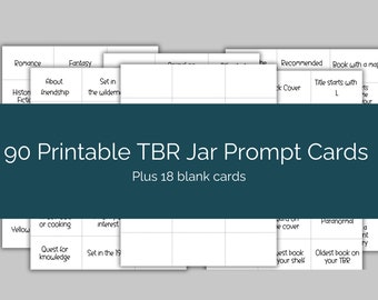 90 TBR Jar Prompt Cards + 18 Blank | Instant Download Printable