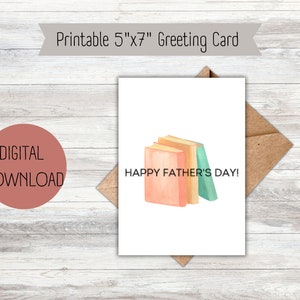 Afdrukbare leesgrage Happy Father's Day-wenskaart - DIRECT DOWNLOADEN
