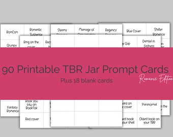 90 Romance Tropes Prompt Cards + 18 Blank | Instant Download Printable