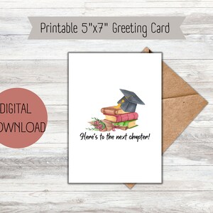 Biglietto di laurea stampabile per gli amanti della letteratura / Download immediato