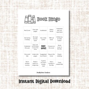 Printable Book Bingo Challenge | Instant Download