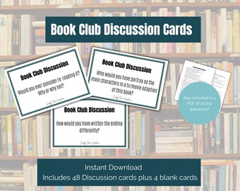 Book Club Discussion Cards | 48 Printable Question Cards for Nonfiction Books