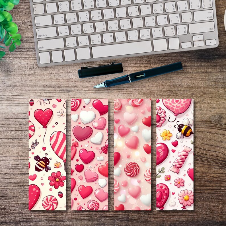 Printable Candy and Hearts Bookmarks | Book Lover Gifts | Instant ...