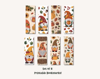 Gnome Bookmarks: Fall Vibes (PDF Downloadable Set)
