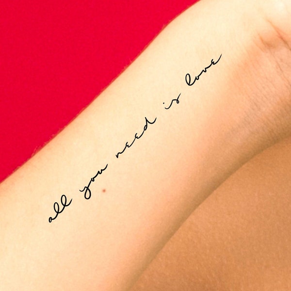 All You Need Is Love Temporary Tattoo