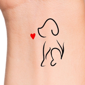 Puppy Dog Heart Temporary Tattoo