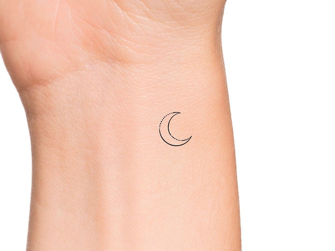 Minimalist Moon Temporary Tattoo - Etsy