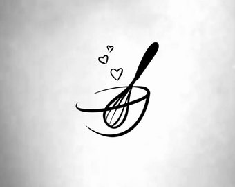 Whisk Baking Love Temporary Tattoo / cooking tattoo / cook tattoo / chef tattoo / food tattoo / mixing bowl