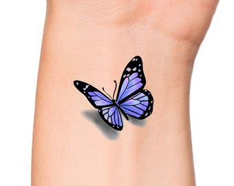 3D Butterfly Temporary Tattoo / Temporary Tattoo purple butterfly / tattoo design / tattoo women