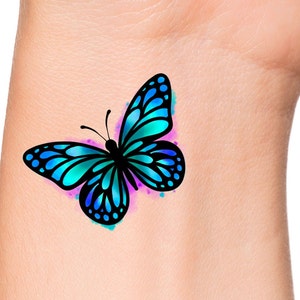 Watercolor Butterfly Temporary Tattoo / temporary tattoo butterfly / water color tattoo