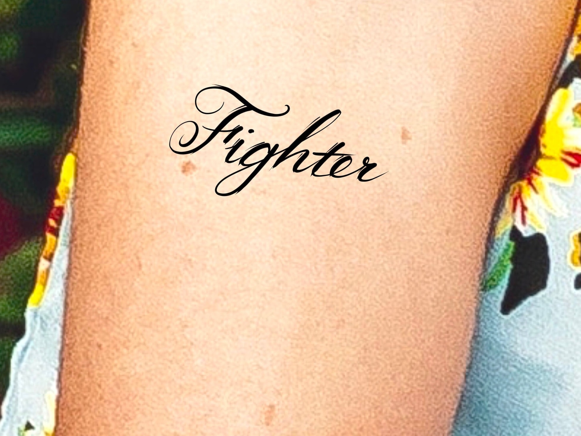 Fighter Temporary Tattoo / Words Tattoo / Lettering Tattoo / Etsy