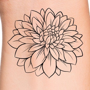Black 3d Rose Temporary Tattoo For Women Girls Adult Peony Dahlia Flower  Tattoos Sticker Black Flora Glory Geometric Arm Tatoos  Temporary Tattoos   AliExpress