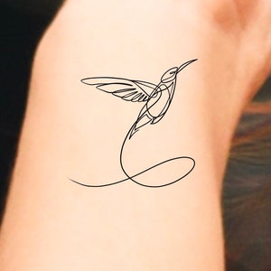 Hummingbird lines Temporary Tattoo / bird tattoo / animals tattoo