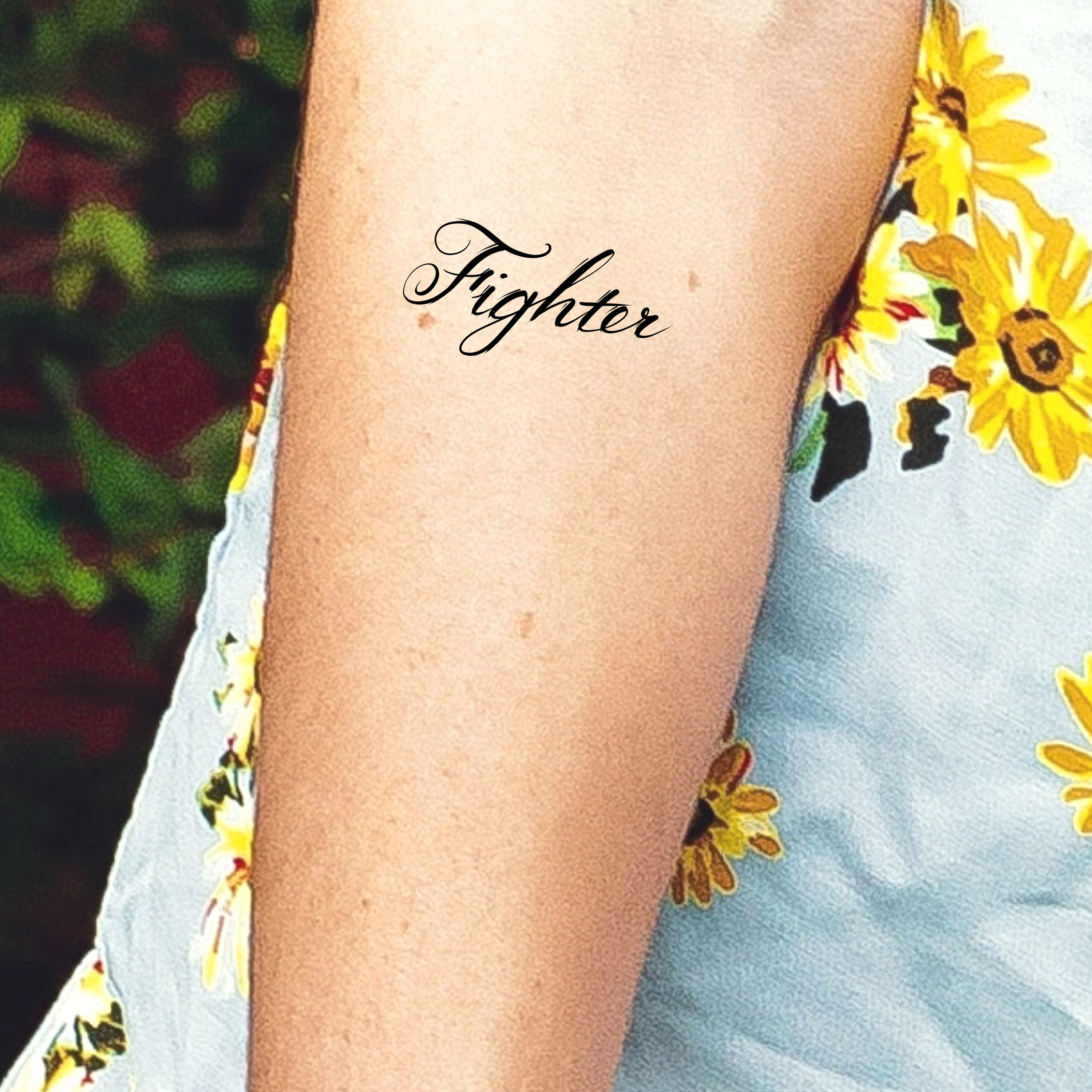 Fighter Temporary Tattoo / Words Tattoo / Lettering Tattoo / Handwriting -  Etsy, image size:3000x3000