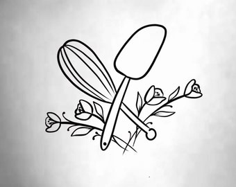 Spatula Whisk Temporary Tattoo / cooking tattoo / food tattoo / chef tattoo