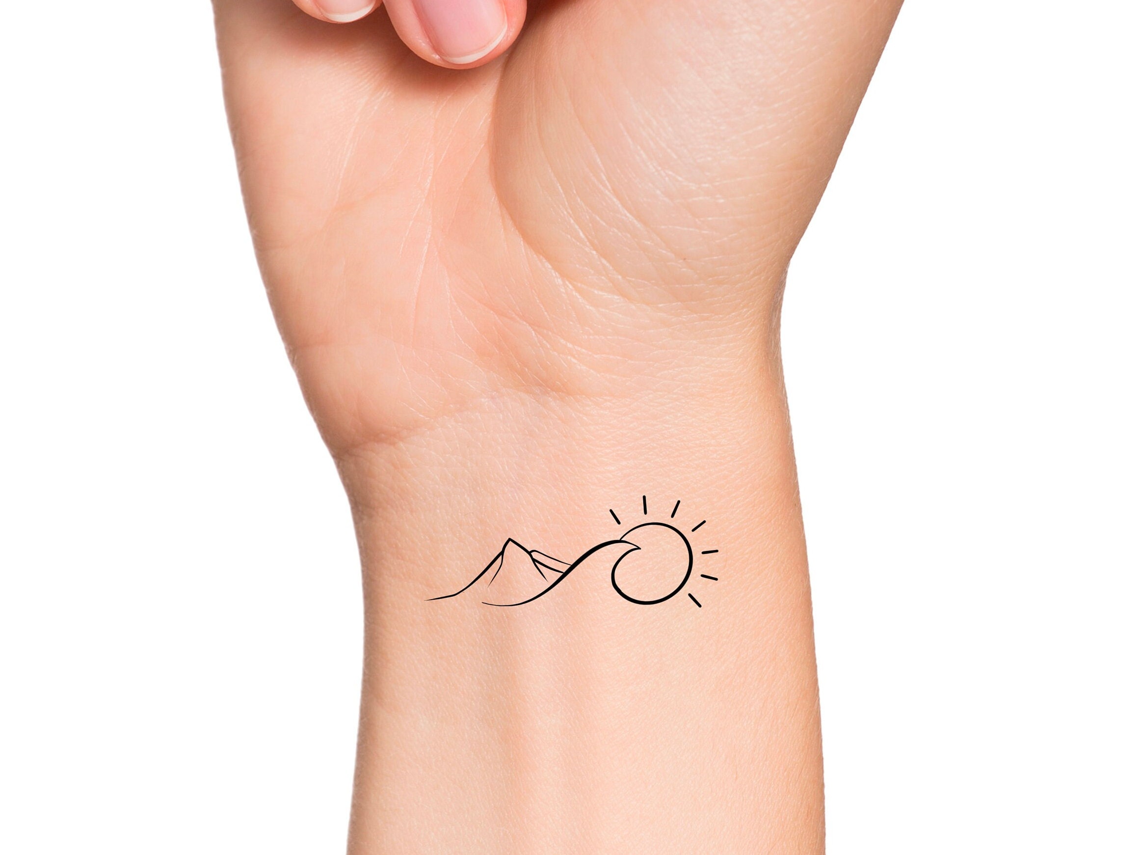Mountain Wave Tattoo - Etsy Mountain Wave Tattoo - Etsy