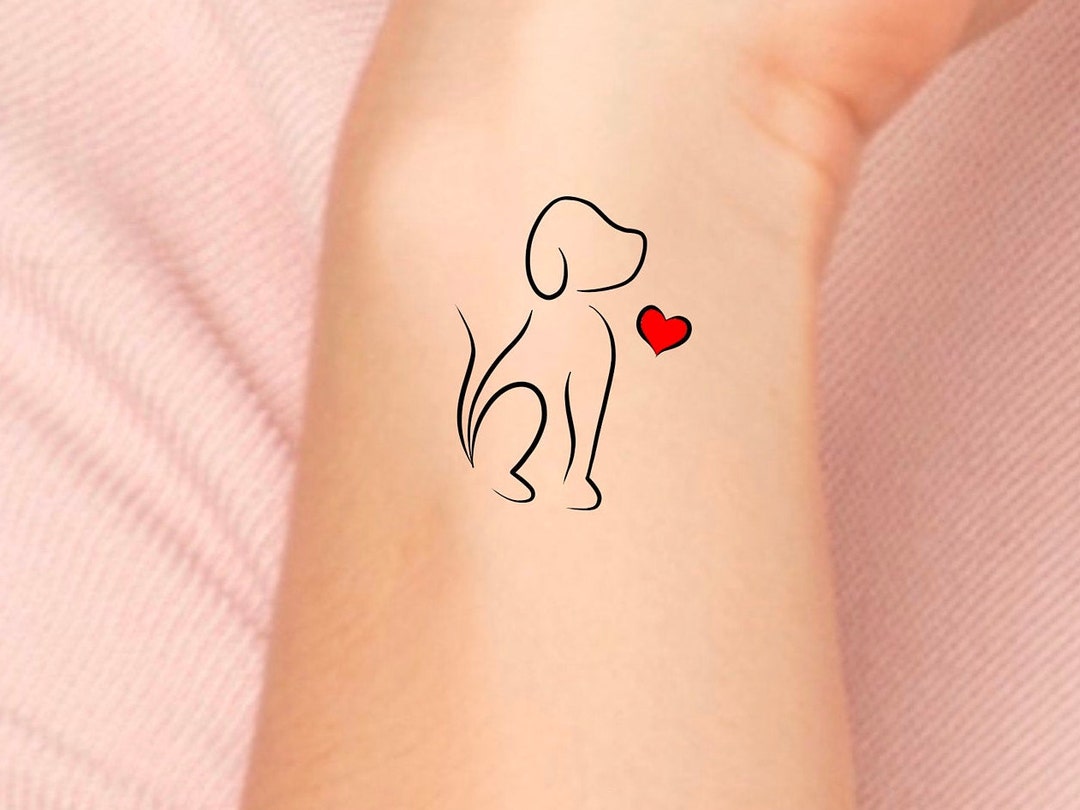 Dog Heart Temporary Tattoo / Love Tattoo / Heart Tattoo / Dog Tattoo ...