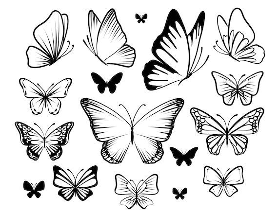 Butterfly Temporary Tattoo Sheet / Butterfly Multipack / - Etsy