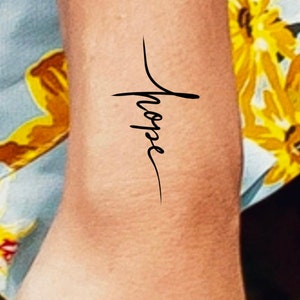 Hope Cross Temporary Tattoo / religious tattoo / small cross tattoo / Hope tattoo / faith tattoo