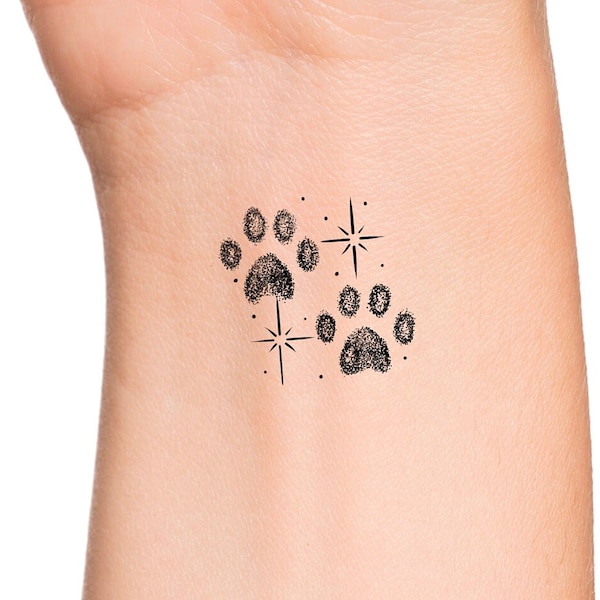 Tatouage temporaire d'étoiles d'impression de patte / tatouage de chien / tatouage d'animal