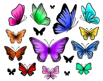 Color Butterfly Temporary Tattoo Sheet Multipack / tattoo design / tattoo women