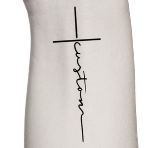 Custom Word Cross Temporary Tattoo