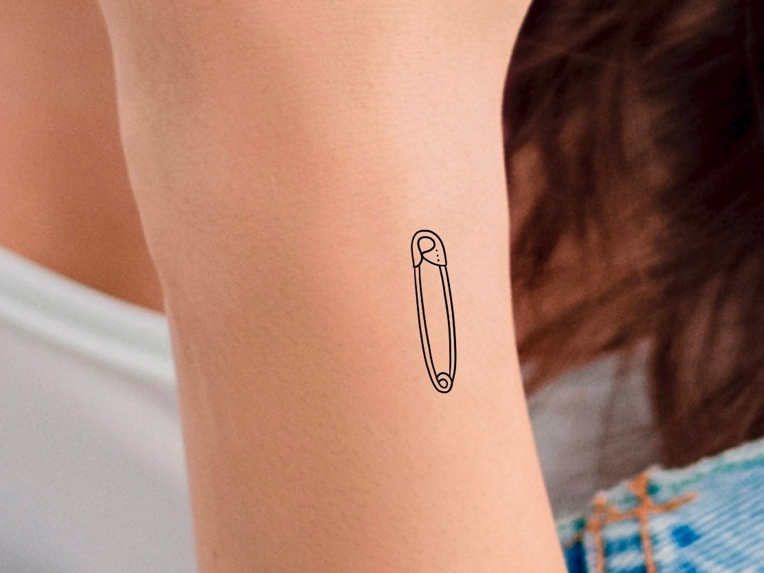 Safety Pin Temporary Tattoo Etsy