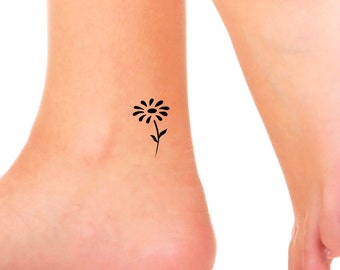 Daisy Temporary Tattoo / Floral Tattoo / Small Flower Tattoo / - Etsy Daisy Temporary Tattoo / Floral Tattoo / Small Flower Tattoo / - Etsy