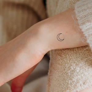 Small Moon Temporary Tattoo