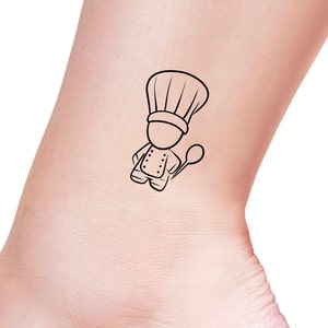 Little Chef Temporary Tattoo / cook tattoo / food tattoo