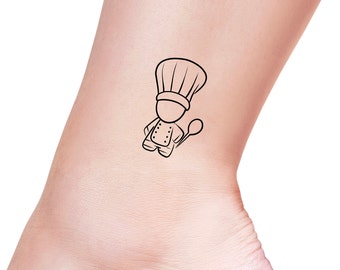Little Chef Temporary Tattoo / cook tattoo / food tattoo