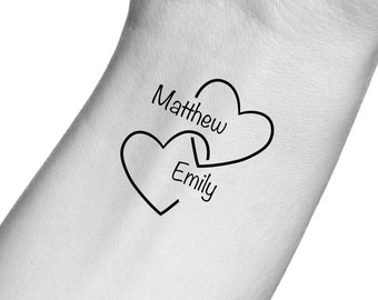 Custom Names Temporary Tattoo / custom words tattoo / custom hearts tattoo