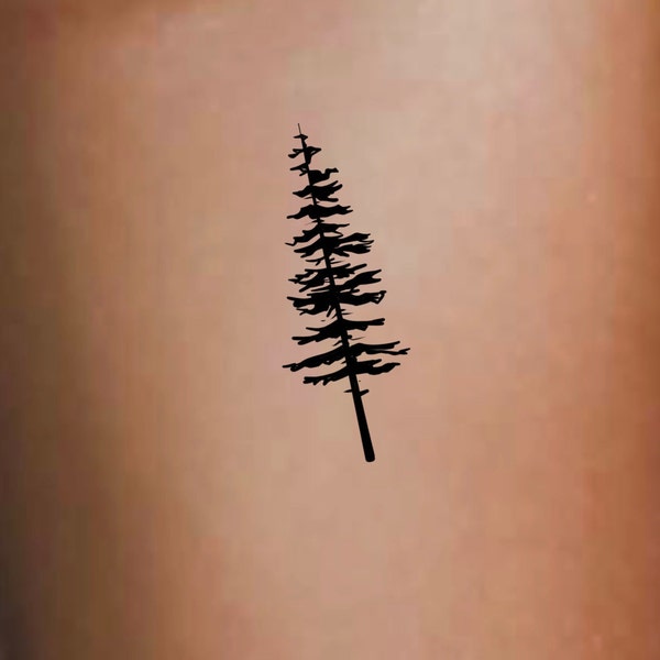 Pine Tree Temporary Tattoo / tree tattoo / plants tattoo