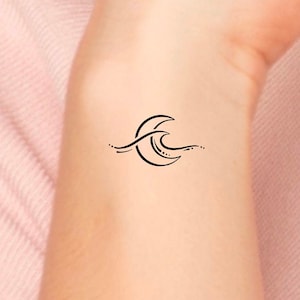 Moon Wave Temporary Tattoo